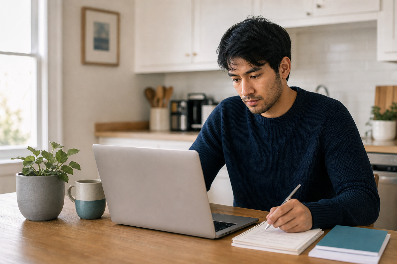 Consumer reviewing a personal budget before borrowing
